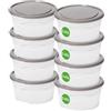 SmartStore Set di 8 contenitori per alimenti a tenuta stagna, 0,45 l, adatti a lavastoviglie, frigorifero, forno a microonde, per la preparazione dei pasti, approvati per alimenti, senza BPA, ermetici