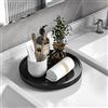 VeyFey Vassoio girevole da 25,4 cm, per candele profumate, in bambù, per lavello della cucina, organizer per piano di lavoro, per tenere vetro, spugna e sapone, tavolino da bagno decorativo nero