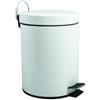 MSV - Pattumiera Cosmetica per Bagno - Acciaio Inossidabile con Secchio Interno Rimovibile - Pattumiera a Pedale Elegante - Compatta e Pratica - Bianco - 5L