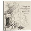 Dolimifa Stampa artistica da parete con citazione classica di Winnie the Pooh, in stile vintage, con scritta in inglese The Things That Make Me Different Sayings, pronta da appendere (20 x 20 cm)