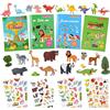 Vicloon Piccoli Libri con Adesivi, 4 Pezzi a Colori Copertina Flessibile con 140 Adesivi Riutilizzabili per 3+ anni, Essere Attaccato a Libri di Adesivi, Finestre, Tazze, ECC