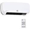 HOMCOM Stufa Elettrica da Parete con Telecomando, Temperatura Regolabile e Timer 12 Ore, Potenza 1000W/2000W, 45x18.6x11.5cm, Bianco