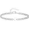 TOLOWOBK Bracciale da uomo donna in acciaio inossidabile con lettere dalla A alla Z personalizzate iniziali braccialetti regalo Pasqua compleanno per papà marito figlio coppia, 25 centimeters, Acciaio