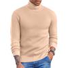 COOFANDY Maglione Uomo Collo Alto Felpato Interno Dolcevita a Maglia Fine Termico Caldo Invernale Slim Fit Maniche Lunghe Elegante Casual Cachi S