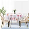 Seyoos Tovaglia rotonda con rose primaverili ed estive, 150 cm, rosa, giallo, da giardino, decorativa, vintage, stagionale, impermeabile, a prova di perdite, tovaglia per cucina, sala da pranzo, picnic e