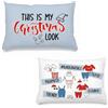 EASY HOME Coppia di Federe Natalizie, Coppia di Federe con Disegni Natalizi, 2 Federe 50x80 cm, 100% Cotone, Ideali per Decorare la Tua Casa o Come Idea Regalo Di Natale (Look Babbo Natale)