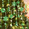 Lanpn 22 Pezzi Natale Decorazione Cristallo Decorazioni Albero di Natale, Acrilico Fiocco di Neve Ghiacciolo Con Fili da Appendere Pendenti Ornamenti, Natalizia Inverno Festa Ciondoli Addobbi (Verde)