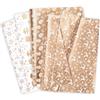 Larcenciel 60 Fogli Carta Velina Natalizia,Carta Velina per Imballaggio Babbo Natale Fiocco di Neve Campanelle Bastone Renna Piuma,Rosa Oro,Confezioni Regalo per Natale, Capodanno,Feste,DIY,50x35cm