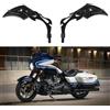 DREAMIZER Specchietti Retrovisori Universali per Manubri Moto da 8 mm e 10 mm, Mini Specchietti Street Glide Compatibile con Harley Touring Softail Sportster CVO e Altre Moto