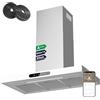 CIARRA CBCW9102 A+++ Cappa Aspirante 90 cm - 650 m³/h, 4 Livelli Touch con Booster e Filtro Carbone CBCF003, Cappa da Parete in Acciaio Bianco
