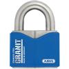 ABUS Lucchetto in granito 37 ST/55 Premium per sollecitazioni elevate, in acciaio inox, livello di sicurezza 10, con 2 chiavi, blu - 79185