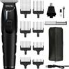 WAHL All in One Trimmer, Taglio di capelli, barba, orecchie, naso e corpo, potente batteria al litio, testine lavabili, ampia lama a T, lunghezza di taglio da 0,5 a 25 mm, 210 minuti di autonomia