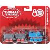 Thomas & Friends Fisher-Price Trenino giocattolo da collezione, piccolo motore Mattel 80° pressofuso con deco premium e 2 auto stock con carico in cristallo rosso