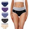 Senllori Mutanda Donna Vita Alta Cotone Slip Traspirante Confortevole Pacco da 5 Black Size XL