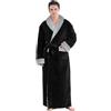 ZAKASA Vestaglia Invernale Lunga Uomo: Accappatoio Uomo in Pile Caldo Vestaglia da Camera Morbido Regalo Natale Nero Taglia M