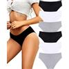 ALL OF SHE Mutande Donna Cotone Slip Donna a Vita Bassa Elasticizzato Biancheria Intimo Traspirante Comode Culotte Confezione da 6 M