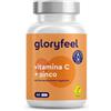 Gloryfeel Vitamina C, 365 Capsule Vegan (Scorta 1 anno), con Zinco, Qualità Premium, Vitamina C 500mg + 10mg Zinco, Integratore Vitamina C Tamponata con Ascorbato di Calcio, per Difese Immunitarie, 100% vegan,