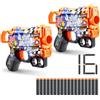 XSHOT Pistola XSHOT Skins Menace Sonic Super Speed - Sonic il Riccio con 16 dardi, ricarica facile, dardi con tecnologia a sacca d'aria, pistola giocattolo gommapiuma per bambini, (2 Pistola, 16 Dardi)