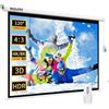 WASJOYE Schermo per proiettore motorizzato da 120 "Proiezione automatica diagonale elettrica 4:3 8K HD Schermo per Home Theater Cinema Ufficio Videogiochi Interno W/Telecomando e Montaggio a Parete