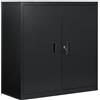 WOLTU Armadio per Archiviazione con Serratura e Ripiano Regolabile in Altezza, Armadio Multiuso per Ufficio in Metallo, Nero, L90xH92xP40 cm, ASK12sz