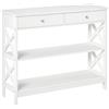 homcom Tavolo Consolle con 2 Cassetti e 2 Mensole, Mobile da Ingresso e Soggiorno in MDF, 100x30.5x80cm, Bianco