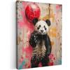MuchoWow© Quadri Moderni Soggiorno su Tela Quadro 50x70 cm Canvas Foto Dipinti Camera da Letto Decorazioni Pareti Graffiti - Panda - Palloncino - Street art - Banksy