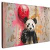 MuchoWow© Quadri Moderni Soggiorno su Tela Quadro 90x60 cm Canvas Foto Dipinti Camera da Letto Decorazioni Pareti Graffiti - Panda - Palloncino - Street art - Banksy