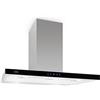 Klarstein Madonna - Cappa Aspirante ad Isola, Potenza Aria di Scarico 500 m³/h, Larghezza 90 cm, Illuminazione, Touchpad Illuminato con Display, Nero/Argento