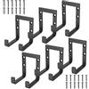 McBlast 6 PzGanci Garage Parete Nero, Ganci da Soffitto per Garage, Gancio Doppi per Attrezzi da Garages, Supporto Bici da Muro, Ganci da Parete per Porta-Biciclette Attrezzi Scale Portautensili