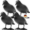 WELLGRO 4 X Uccello Schreck, Corvo Seduto di Plastica, Nero