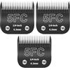 ZATEIRL Confezione da 3 Lame di Toelettatura 5FC Staccabili per Cani - Lama in Acciaio da 1/4 Pollici (6,3 mm) - Compatibile con Andis, Oster A5, Wahl KM-10, Moser, Heiniger - Nero