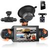 Rimoody 4 Canali Dashcam Auto 360°, 4 Telecamera HD 1080P Anteriore e Posteriore Sinistra Destra, 3 Pollici 1080P Dash Cam con Visione Notturna IR/Loop video/24H Parcheggio Monitor/G-Sensore con 64 GB Carta