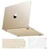 MOSISO Compatibile con MacBook Air 15'' Cover 100% Colore Ufficiale 2026-2023 M5 M4 M3 M2, 15,3'' Custodia Ultra Sottile&Copritastiera&Pellicola per A3448 A3241 A3114 A2941, Galassia Chiaro