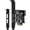 YBBOTT PCIE USB 3.0 Card,PCI Express 1X a 2 Porte con connettore USB 3.0 Interno a 19 Pin Scheda di espansione Superspeed 5Gbps PCI-e USBIII Controller Adattatore Supporto Windows 10/8 / 7 / XP