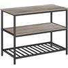 VASAGLE Isola da Cucina con Ampio Piano di Lavoro, Scaffale a 3 Livelli, Struttura in Acciaio, 60 x 120 x 90 cm, Stile Industriale, Facile da Montare, Greige e Nero KKI001B02