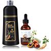 O'RMEAS Shampoo Colorante Nero, 500ml Shampoo Colorante Istantaneo + 50ml Olio per Capelli, Set Completo Colorazione Duratura e Cura