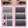 Bransfy Kit di extension per ciglia, 6 stili, 702 pezzi, kit fai da te, extension per ciglia curvate a D, 9-16 mm, con pinzette impermeabili e sigillanti e pennello (30D+40D+50D+60D+80D+100D, kit)