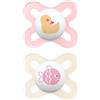 MAM Original Start Succhietto 0-2 Mesi (Set da 2), Ciuccio MAM 0-2 mesi con tettarella ortodontica in caucciù, Kit da 2 accessori neonato con porta ciuccio sterilizzatore, Rosa/Neutro