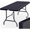 Casaria Tavolo da Giardino Portatile 183x76cm in Plastica 8 Persone Terrazza Balcone Tavolo da Campeggio Pieghevole