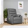 Brokky 348052 Poltrona Massaggiante Grigia in Similpelle Poltrona Relax Elettrica,Reclinabile a Letto E Seduta Ergonomica in Tessuto per Arredo Salotto,Soggiorno e Ufficio
