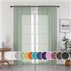 OWENIE Sage Green Sheer Curtains 96 Inches Long 2 Panels Set, Elegant Sheer Curtains for Bedroom Living Room, 2Pcs Each 42 W x 96 L,Total Wide 84 Inch, Sage Green