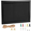 Tikplus Bacheca in feltro, 30 x 40 cm, colore nero, con puntine, cornice in legno, per casa, cucina, ufficio, decorazione da appendere, gioielli, note, foto