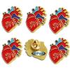 Omnisexual Confezione da 6/12/50/100 spille rosse realistiche anatomiche a forma di cuore, smaltate, per uomo, donna, vestiti, borse, cappelli, 30x30 mm, Ferro