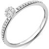 Miore - Anello di fidanzamento da donna in oro bianco 375 a 9kt e diamanti brillanti da 0,15 kt, Diamante