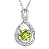 GEMLANTO Collana in argento sterling 925 Infinity creato Peridoto Agosto Birthstone Collane per Donna Compleanno Anniversario Gioielli Regali per Lei
