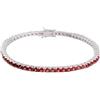 Gold Gala Bracciale Tennis in Argento 925 Rodiato con Zirconi Colorati (Rubino, 20.50)