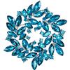 Clearine Spilla di Natale Marquise Cristalli austriaci Strass Elegante Fiore per Donne Blu Topazio Argento-Fondo