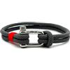 KAROO EARTH JEWELLERY Braccialetto da uomo in corda nautica, in nylon resistente, con gancio a D in acciaio inox, bracciale da uomo a doppio filo, 21cm (Medium - Large), Nylon Acciaio inossidabile, Nessuna pietra preziosa