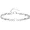 TOLOWOBK Bracciale da uomo donna in acciaio inossidabile con lettere dalla A alla Z personalizzate iniziali braccialetti regalo San Valentino compleanno per papà marito figlio coppia, 25 centimeters
