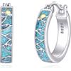 YFN Orecchini in argento sterling S925 con turchese - design montuoso bohémien, fatti a mano, eleganti orecchini per donne, regalo per te